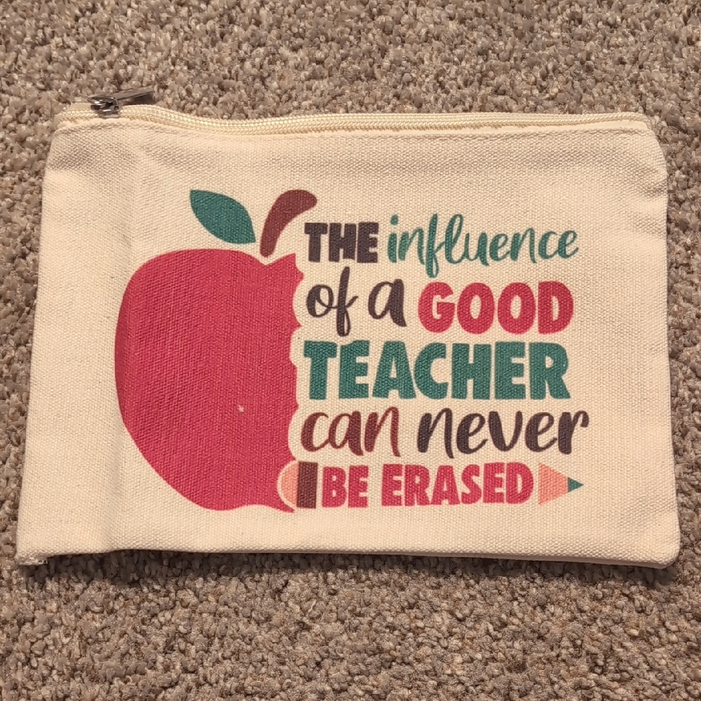 Canvas Pouch with Inspirational Teacher Quote